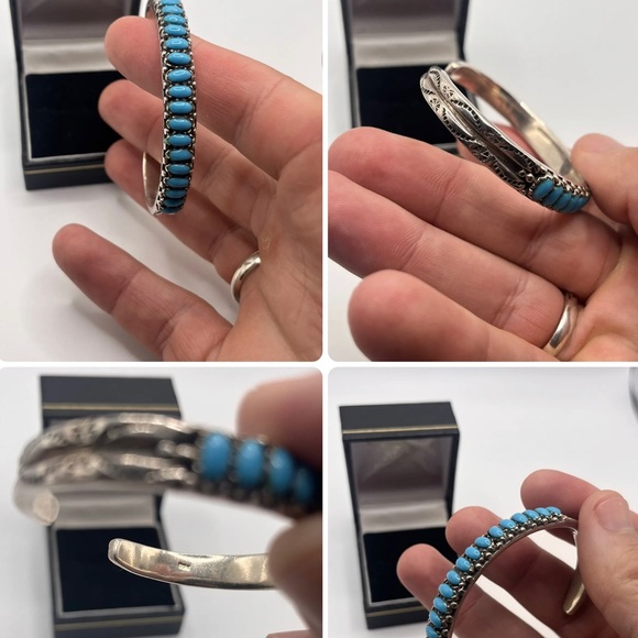 ✨HP✨ RARE ZUNI TURQUOISE SILVER CUFF - Picture 3 of 11
